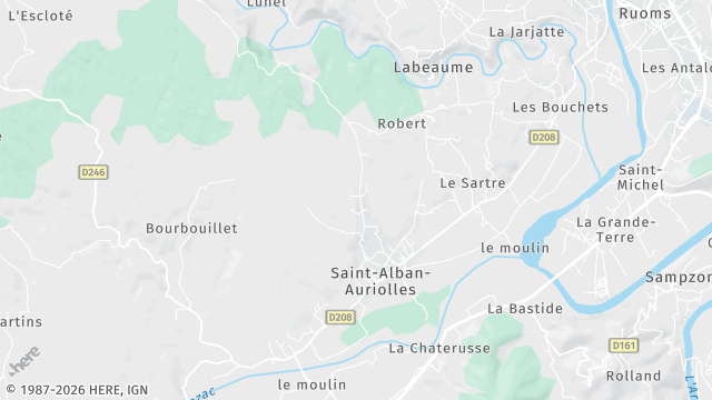 Carte de la zone d'intervention à Saint-Alban-Auriolles