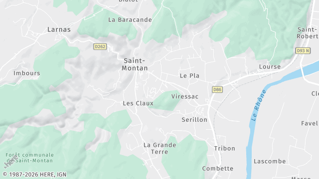 Carte de la zone d'intervention à Saint-Montan