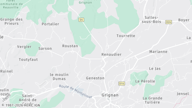 Carte de la zone d'intervention à Grignan