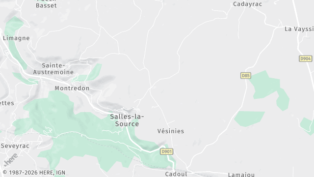 Carte de la zone d'intervention à Salles-la-Source