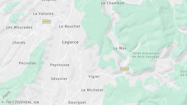 Carte de la zone d'intervention à Lagorce