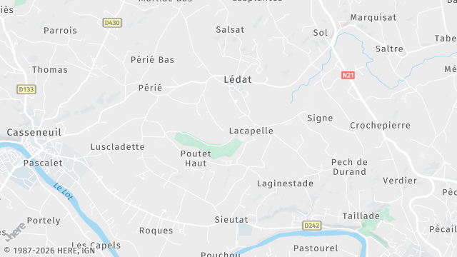 Carte de la zone d'intervention à Lédat