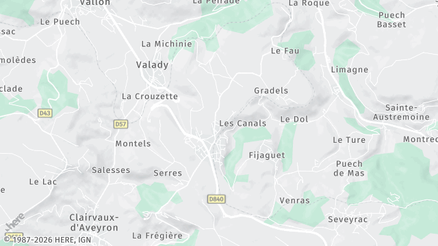 Carte de la zone d'intervention à Valady