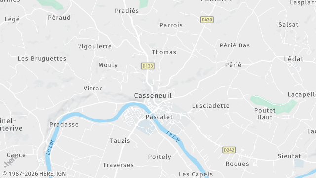 Carte de la zone d'intervention à Casseneuil