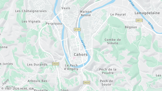 Carte de la zone d'intervention à Cahors