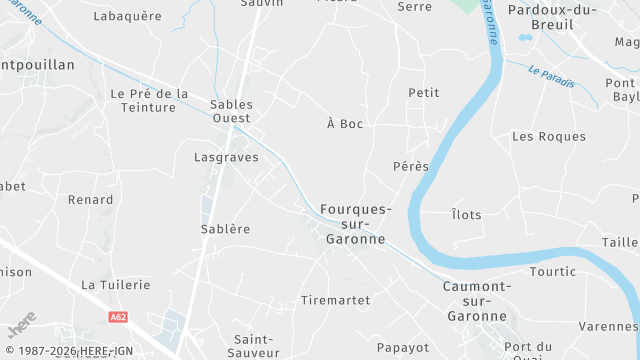 Carte de la zone d'intervention à Fourques-sur-Garonne