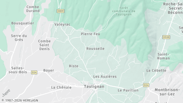 Carte de la zone d'intervention à Taulignan