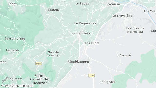 Carte de la zone d'intervention à Lablachère
