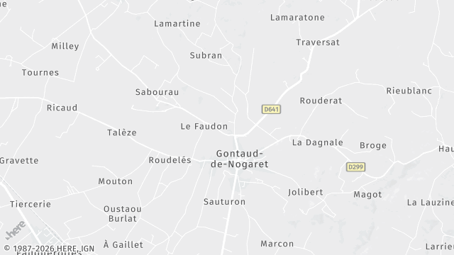 Carte de la zone d'intervention à Gontaud-de-Nogaret