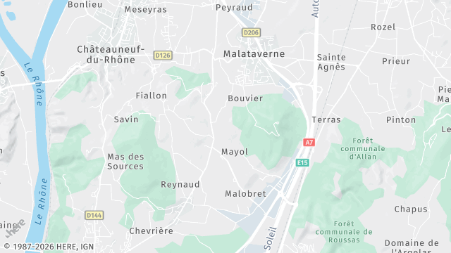 Carte de la zone d'intervention à Malataverne