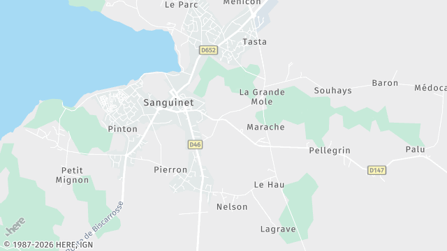 Carte de la zone d'intervention à Sanguinet