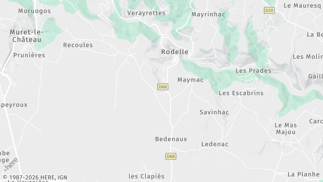 Carte de la zone d'intervention à Rodelle