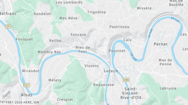 Carte de la zone d'intervention à Luzech