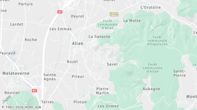 Carte de la zone d'intervention à Allan