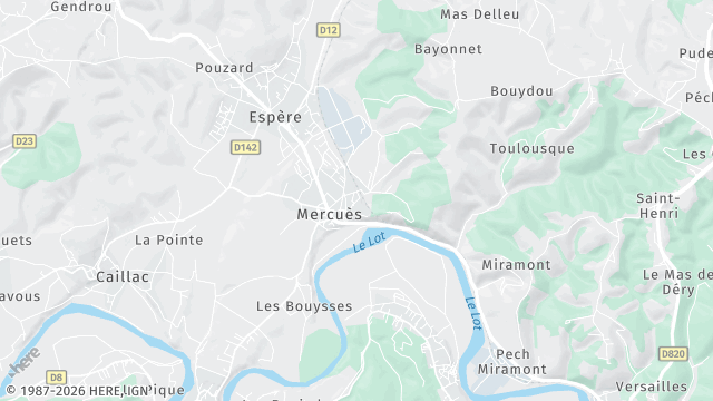 Carte de la zone d'intervention à Mercuès