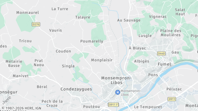 Carte de la zone d'intervention à Monsempron-Libos