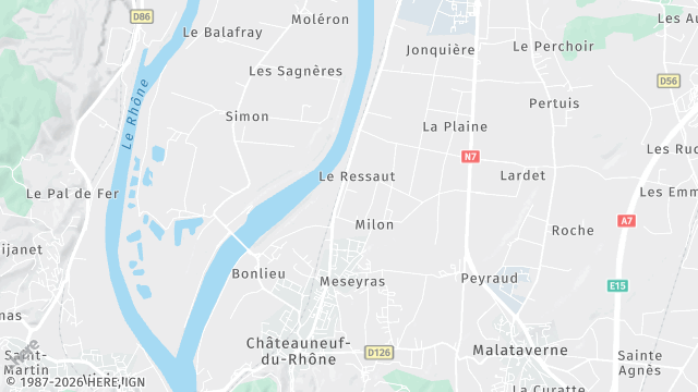 Carte de la zone d'intervention à Châteauneuf-du-Rhône