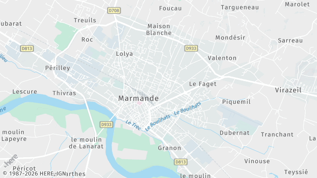 Carte de la zone d'intervention à Marmande