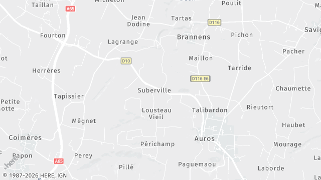 Carte de la zone d'intervention à Auros