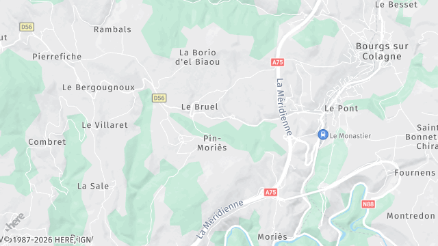Carte de la zone d'intervention à Bourgs sur Colagne