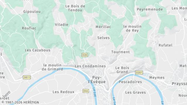 Carte de la zone d'intervention à Puy-l'Évêque
