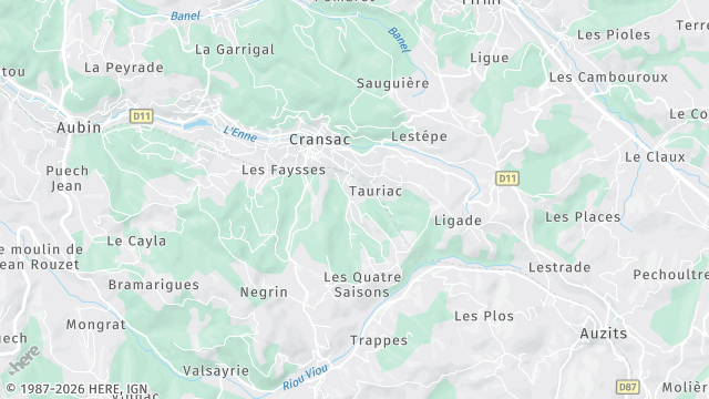 Carte de la zone d'intervention à Cransac