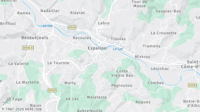 Carte de la zone d'intervention à Espalion