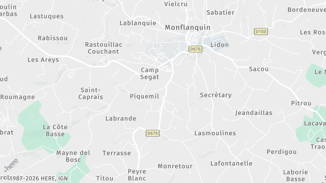 Carte de la zone d'intervention à Monflanquin