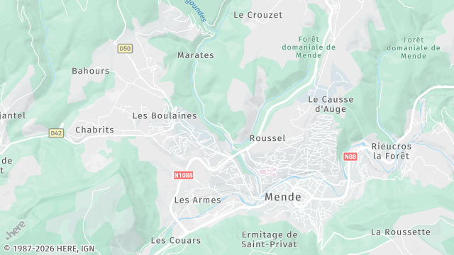 Carte de la zone d'intervention à Mende