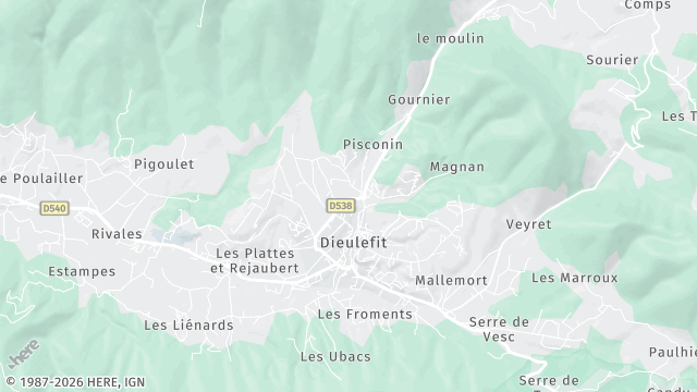 Carte de la zone d'intervention à Dieulefit