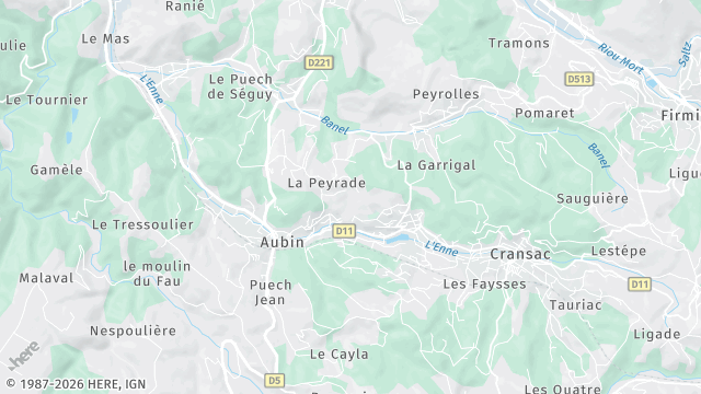 Carte de la zone d'intervention à Aubin