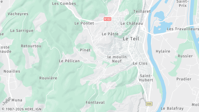 Carte de la zone d'intervention à Le Teil