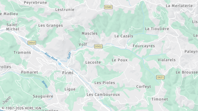 Carte de la zone d'intervention à Firmi