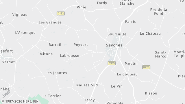 Carte de la zone d'intervention à Seyches