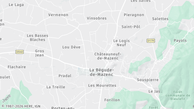 Carte de la zone d'intervention à La Bégude-de-Mazenc