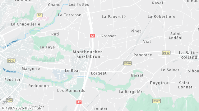 Carte de la zone d'intervention à Montboucher-sur-Jabron