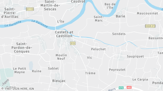 Carte de la zone d'intervention à Castets et Castillon