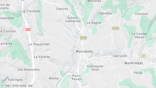 Carte de la zone d'intervention à Marvejols