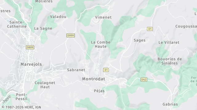 Carte de la zone d'intervention à Montrodat