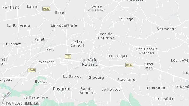 Carte de la zone d'intervention à La Bâtie-Rolland