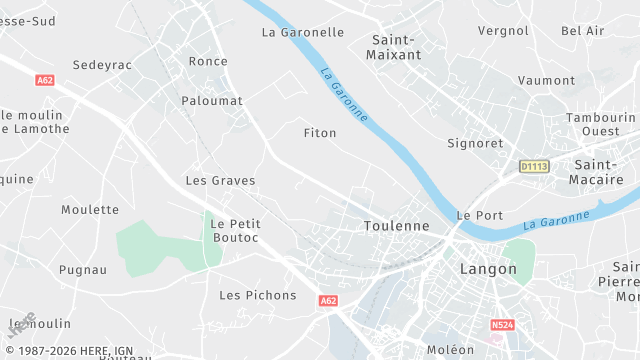 Carte de la zone d'intervention à Toulenne