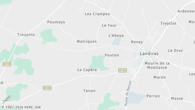 Carte de la zone d'intervention à Landiras