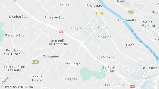Carte de la zone d'intervention à Preignac