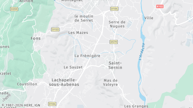 Carte de la zone d'intervention à Saint-Sernin