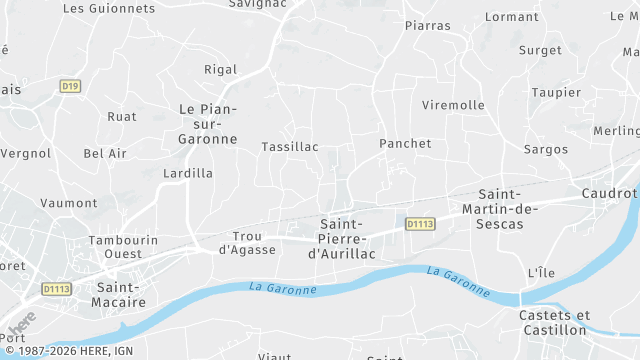 Carte de la zone d'intervention à Saint-Pierre-d'Aurillac