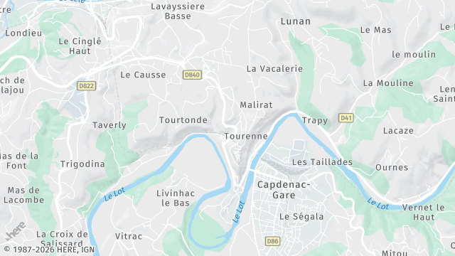 Carte de la zone d'intervention à Capdenac