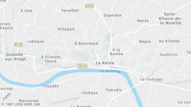 Carte de la zone d'intervention à La Réole