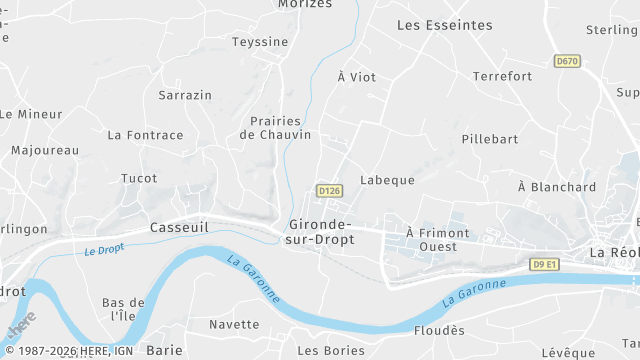 Carte de la zone d'intervention à Gironde-sur-Dropt