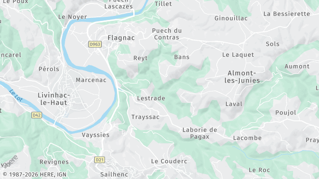 Carte de la zone d'intervention à Flagnac