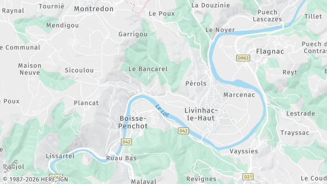 Carte de la zone d'intervention à Livinhac-le-Haut